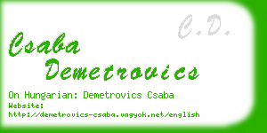 csaba demetrovics business card